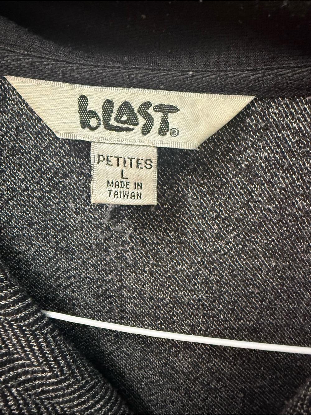 Blast Petites Women’s Large Grey Herringbone Zip-Up Jacket - Picture 2 of 4